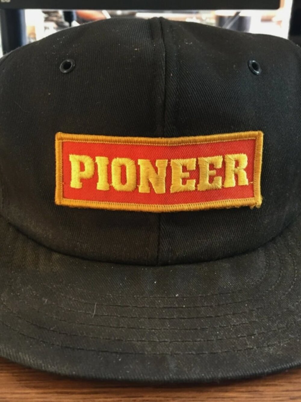Vintage Pioneer Black Snapback Trucker Baseball Cap
